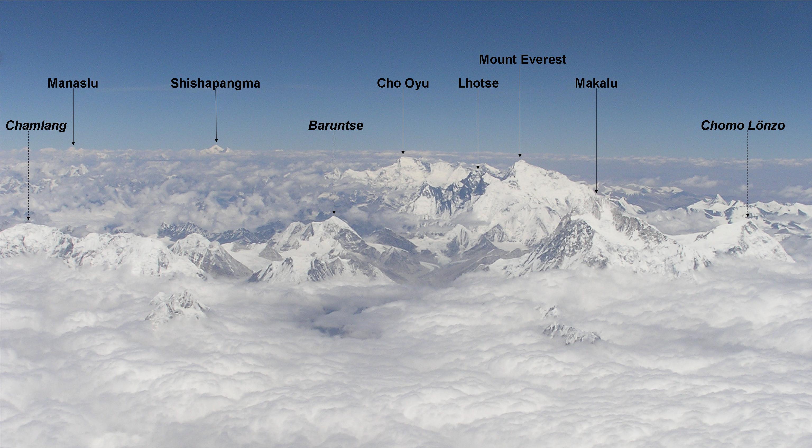MOUNT EVEREST & 8 OTHER EIGHT THOUSANDERS FROM AIR !